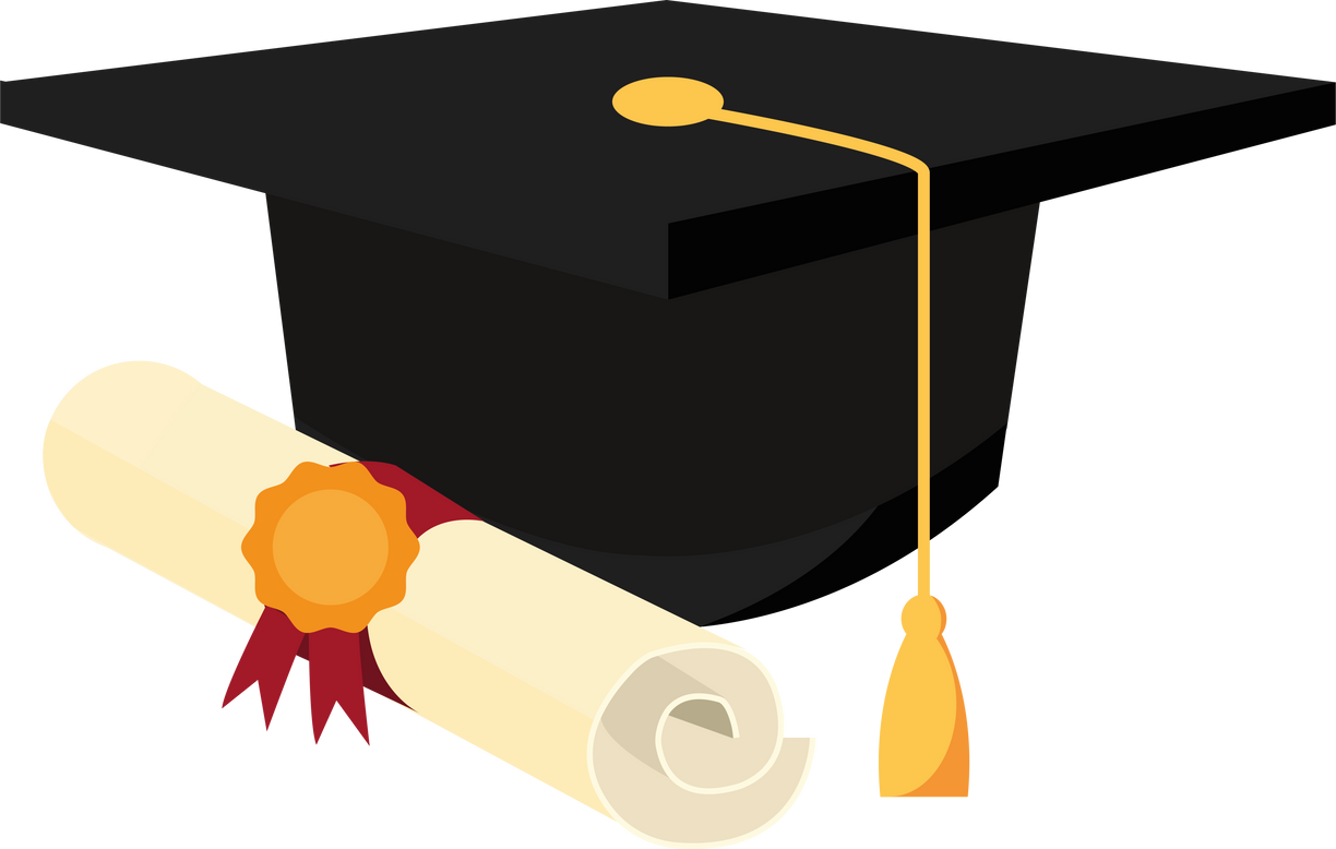 Graduation Cap and Diploma Illustration